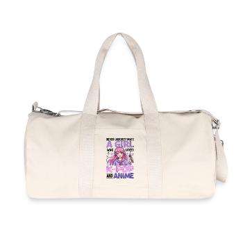 Never Underestimate Girl Who Loves K Pop And Anime - Recycled Canvas Sports Bag by Stanley/Stella - natural - Front