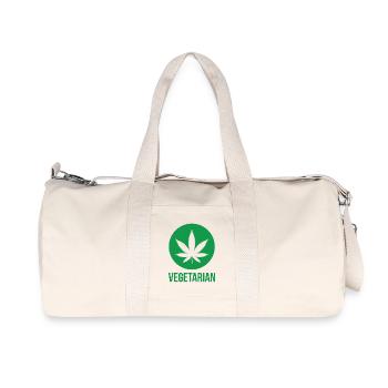Vegetarian Cannabis – Witziges Kiffer Design - Recycelte Canvas-Sporttasche von Stanley/Stella - Naturweiß - Vorne