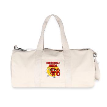 Birthday Ninja 8 Year Old Birthday Party Gift - Recycled Canvas Sports Bag by Stanley/Stella - natural - Front