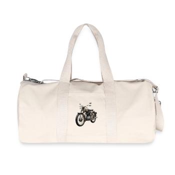 Vintage Beige Motorcycle Retro - Recycled Canvas Sports Bag by Stanley/Stella - natural - Front