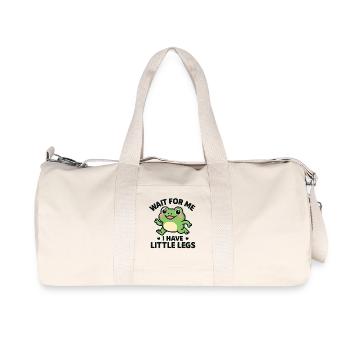 Frog Saying Humor Meme Humor Funny Little Legs - Recycled Canvas Sports Bag by Stanley/Stella - natural - Front