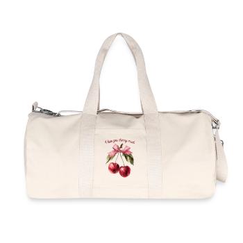 Cherries with ribbon | Valentine's Day - Love - Recycled Canvas Sports Bag by Stanley/Stella - natural - Front