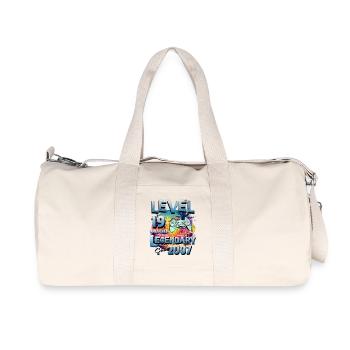 Level 19 years Unlocked since 2007 Birthday - Recycled Canvas Sports Bag by Stanley/Stella - natural - Front