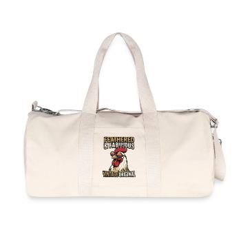 Feathered And Fabulous Vintage Original Hahn Retro - Recycelte Canvas-Sporttasche von Stanley/Stella - Naturweiß - Vorne
