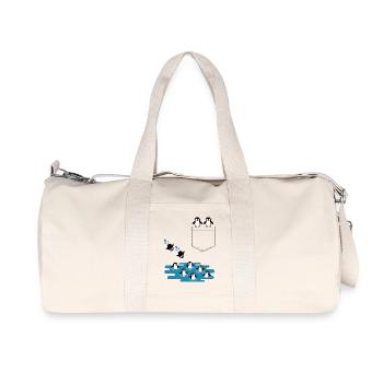 Penguin Jump Into The Water Pocket Design - Recycled Canvas Sports Bag by Stanley/Stella - natural - Front