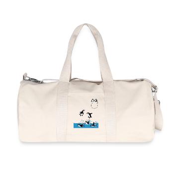 Penguin Jump Into The Water Pocket Design - Recycled Canvas Sports Bag by Stanley/Stella - natural - Front