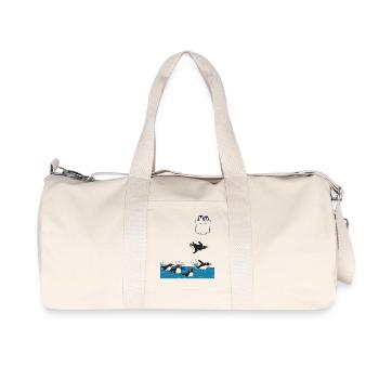 Penguin Jump Into The Water Pocket Design - Recycled Canvas Sports Bag by Stanley/Stella - natural - Front