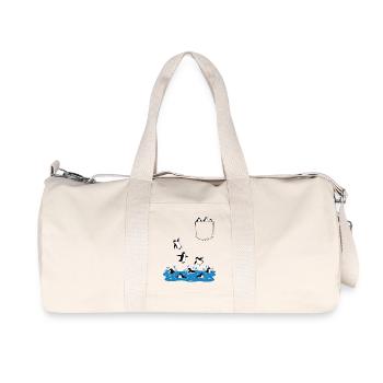 Penguin Jump Into The Water Pocket Design - Recycled Canvas Sports Bag by Stanley/Stella - natural - Front