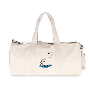 Penguin Jump Into The Water Pocket Design - Recycled Canvas Sports Bag by Stanley/Stella - natural - Front