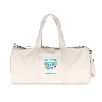 Pêcheur Cadeau Pêche Drôle Pêcheur Pêcheur - Sac de sport en toile recyclée Stanley/Stella - blanc naturel - Devant