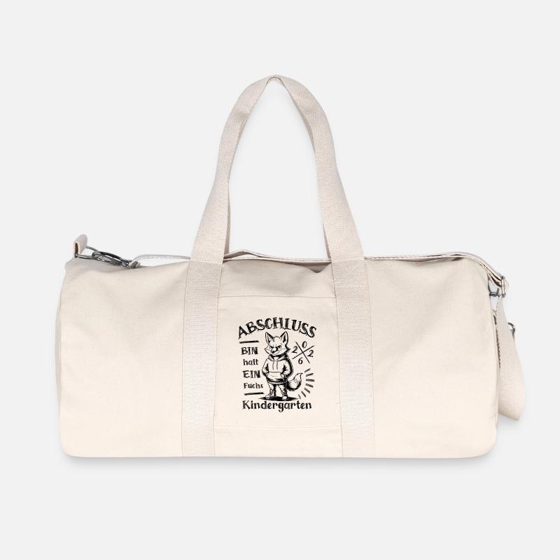 Kindergarten Abschluss 2026 - Bin halt ein Fuchs - Stanley/Stella recycelte Canvas Duffle Bag - Naturweiß