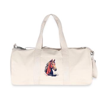 Pferd Pferdekopf  - Recycelte Canvas-Sporttasche von Stanley/Stella - Naturweiß - Vorne
