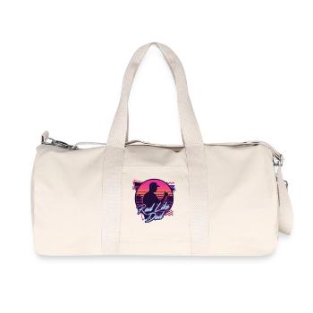 Rad Like Dad Retro Neon Design - Recycled Canvas Sports Bag by Stanley/Stella - natural - Front