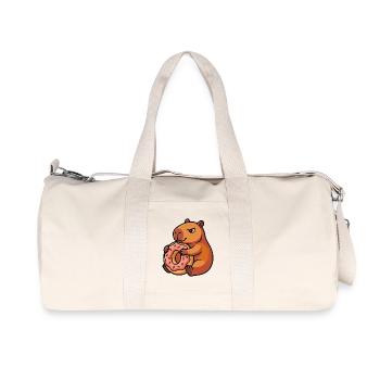 Capybara avec motif d’animal coquin et coquin - Sac de sport en toile recyclée Stanley/Stella - blanc naturel - Devant