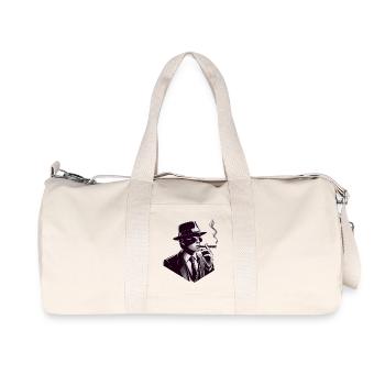 Noir Gentleman avec un cigare - Sac de sport en toile recyclée Stanley/Stella - blanc naturel - Devant