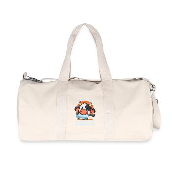 Kuh mit Messer Metzger-Wahl - Recycelte Canvas-Sporttasche von Stanley/Stella - Naturweiß - Vorne