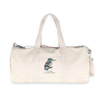 Silhouette du martin-pêcheur | Ornithologie | Dessin - Sac de sport en toile recyclée Stanley/Stella - blanc naturel - Devant