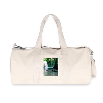 Cascade verte dans la forêt - Sac de sport en toile recyclée Stanley/Stella - blanc naturel - Devant