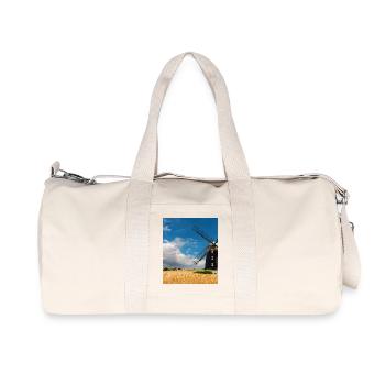 Mühle zwischen goldenen Feldern - Recycelte Canvas-Sporttasche von Stanley/Stella - Naturweiß - Vorne