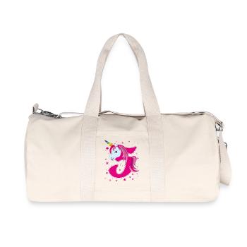 Unicorn, 5 years old, 5th birthday, child - Recycled Canvas Sports Bag by Stanley/Stella - natural - Front