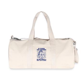 Coffee Size Matters Retro Statement - Recycled Canvas Sports Bag by Stanley/Stella - natural - Front