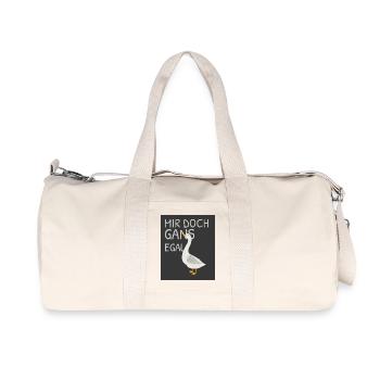 Mir doch gans egal – Lustige Gans - Recycelte Canvas-Sporttasche von Stanley/Stella - Naturweiß - Vorne