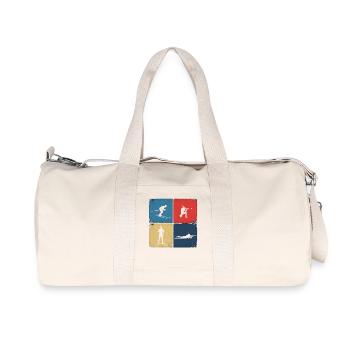 Biathlon Ski Shoot Repeat Design Winter Sports - Recycled Canvas Sports Bag by Stanley/Stella - natural - Front