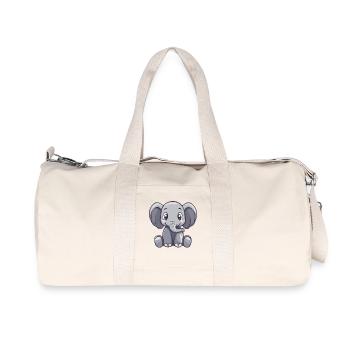 Motif délicat de bébé éléphant - Sac de sport en toile recyclée Stanley/Stella - blanc naturel - Devant