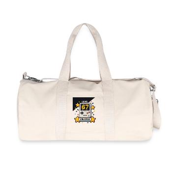 Level 67 Tage Schule Unlocked Pixel Gamer - Recycled Canvas Sports Bag by Stanley/Stella - natural - Front