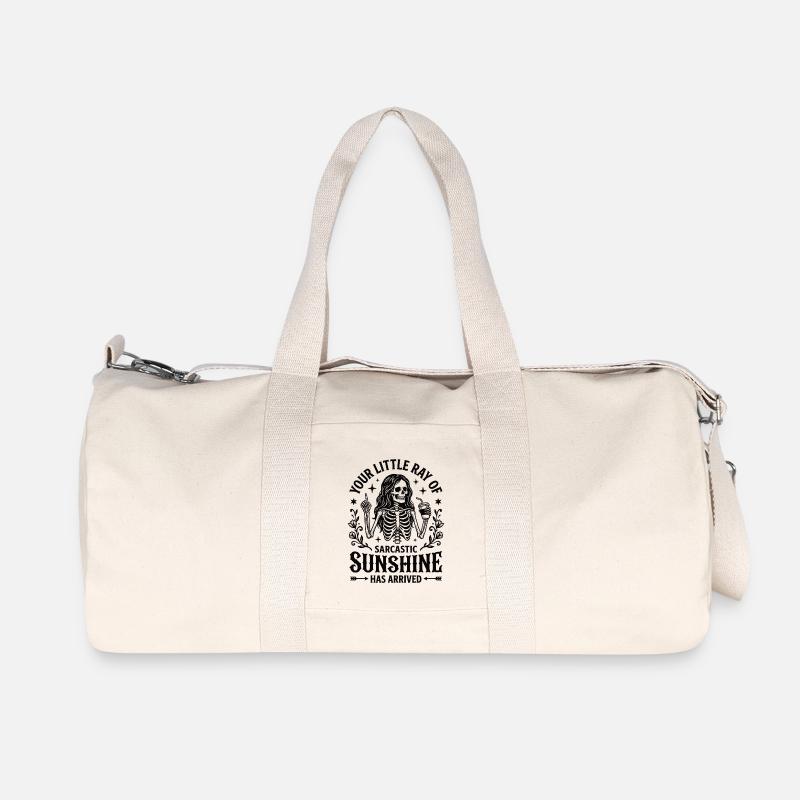 Sarkastischer Sonnenschein Skelett Statement - Recycelte Canvas-Sporttasche von Stanley/Stella - Naturweiß