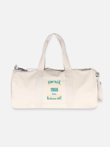 Vintage 1966 immer noch stark - Recycelte Canvas-Sporttasche von Stanley/Stella - Naturweiß