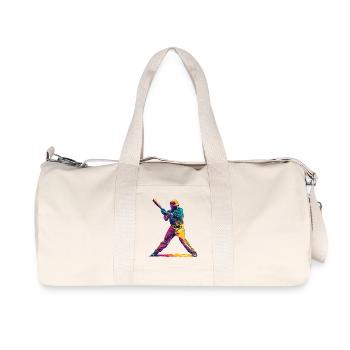 Farbexplosion Baseballschläger - Recycelte Canvas-Sporttasche von Stanley/Stella - Naturweiß - Vorne
