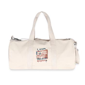 Terre de la Liberté - Drapeau vintage des États-Unis - Sac de sport en toile recyclée Stanley/Stella - blanc naturel - Devant