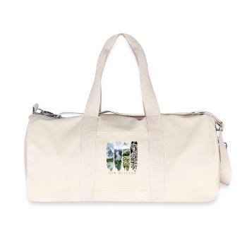 New Zealand Holiday Travel – Mountains & Nature Motif - Recycled Canvas Sports Bag by Stanley/Stella - natural - Front