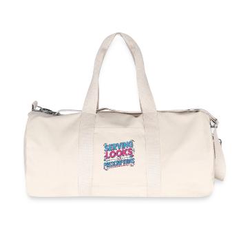 Retail Pharmacist Serving Looks And Pharmacy Care - Recycled Canvas Sports Bag by Stanley/Stella - natural - Front