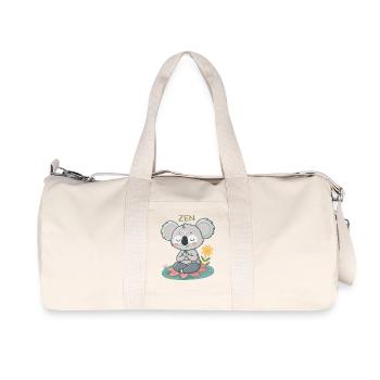 Koala Zen sur Lotus - Sac de sport en toile recyclée Stanley/Stella - blanc naturel - Devant
