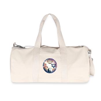 Cosmic Balance Yin Yang and Sacred Seals - Recycled Canvas Sports Bag by Stanley/Stella - natural - Front