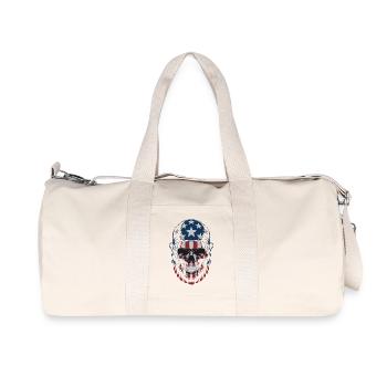USA Totenkopf - Patriot Skull Design - Recycled Canvas Sports Bag by Stanley/Stella - natural - Front