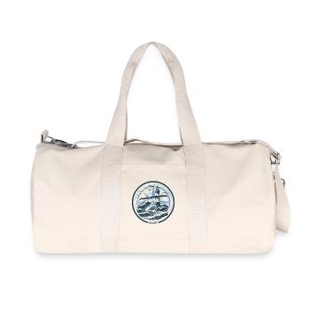 Juist | Wenn die Insel ruft - Wellen Nordsee - Recycelte Canvas-Sporttasche von Stanley/Stella - Naturweiß - Vorne