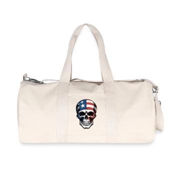 USA Totenkopf - Patriot Skull Design - Recycled Canvas Sports Bag by Stanley/Stella - natural - Front