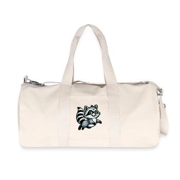 Cute Raccoon Cartoon - Recycled Canvas Sports Bag by Stanley/Stella - natural - Front