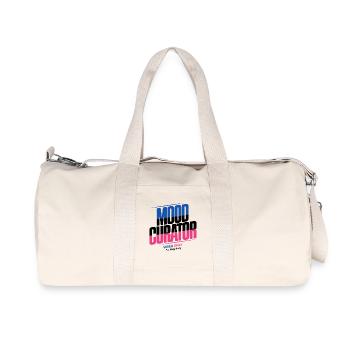 Mood Curator Vibes Only No Negativity Retro Design - Recycled Canvas Sports Bag by Stanley/Stella - natural - Front