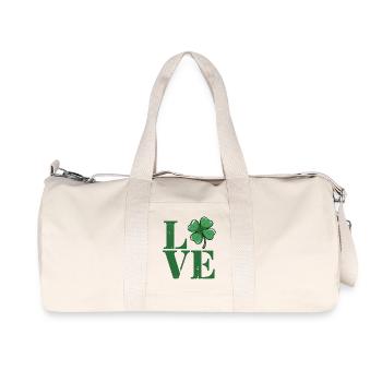 Love Shamrock Vintage Green - Recycled Canvas Sports Bag by Stanley/Stella - natural - Front