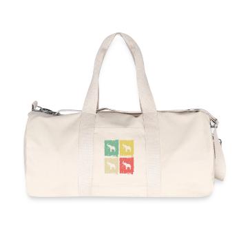 Elefant Quadri Pastell Muster - Recycelte Canvas-Sporttasche von Stanley/Stella - Naturweiß - Vorne