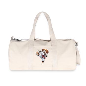 Beagle Dog Martial Arts Karate Japanese Tradition - Recycled Canvas Sports Bag by Stanley/Stella - natural - Front
