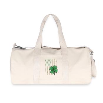 Vintage Shamrock Flag Grunge - Recycled Canvas Sports Bag by Stanley/Stella - natural - Front