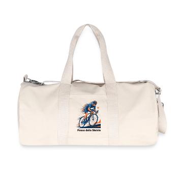 Passo Dello Stelvio Cyclist Sprint Neon Motion - Recycelte Canvas-Sporttasche von Stanley/Stella - Naturweiß - Vorne
