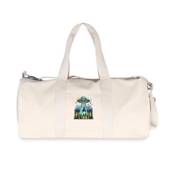 Bigfoot Alien Abduction Sasquatch UFO Spaceship - Recycled Canvas Sports Bag by Stanley/Stella - natural - Front