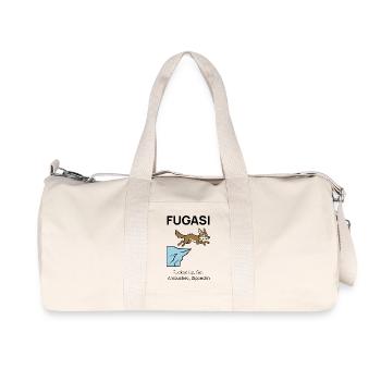 FUGASI : Fox dans une situation délicate. - Sac de sport en toile recyclée Stanley/Stella - blanc naturel - Devant