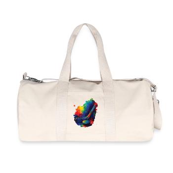 Watercolor Multicolor Style Hockey Stick - Recycled Canvas Sports Bag by Stanley/Stella - natural - Front